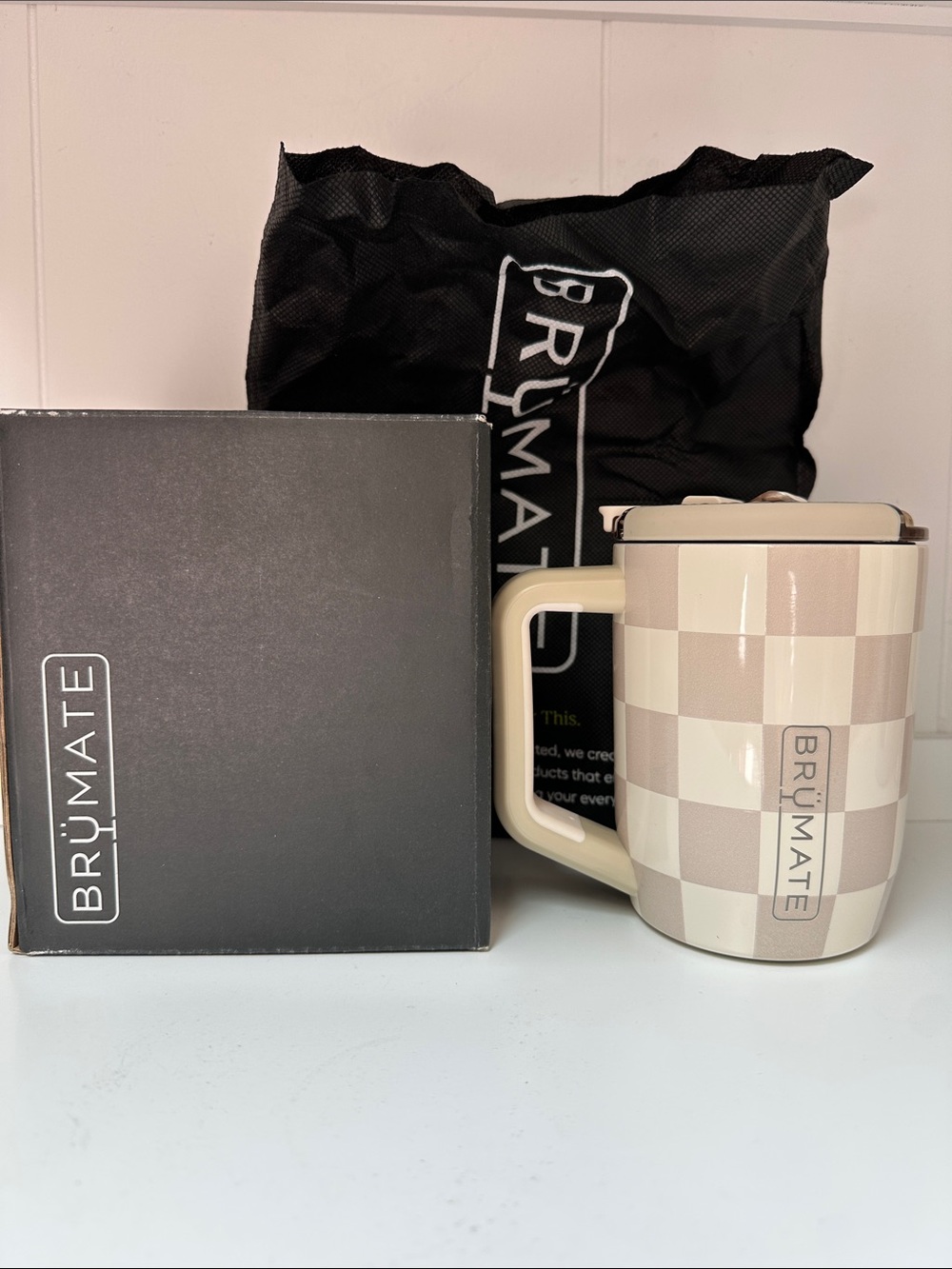 BruMate Muv 15oz | Tan Checker Collab with Krista Horton LIMITED EDITION